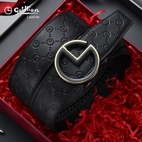 Jinlilai Belt Men's Men's Belt Подлинная кожа 2025 Новая автоматическая пряжка подлинная высококлассная модная бренда модная бренда молодых людей