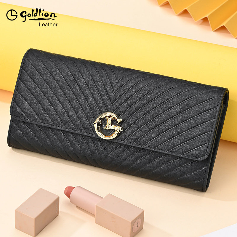 金利来钱包女士长版2026新款真皮时尚钱夹零钱卡包二合一皮夹手包