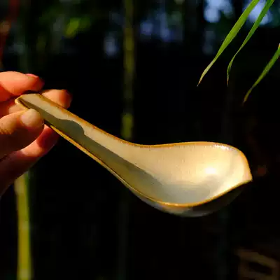 Dust-free handmade ceramic Song-style teaspoon soup spoon rice spoon
