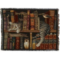 New York Lower City Park Imported Erudite Cat Cotton woven line blanket Leisure Blanket Tapestry Made in the United States