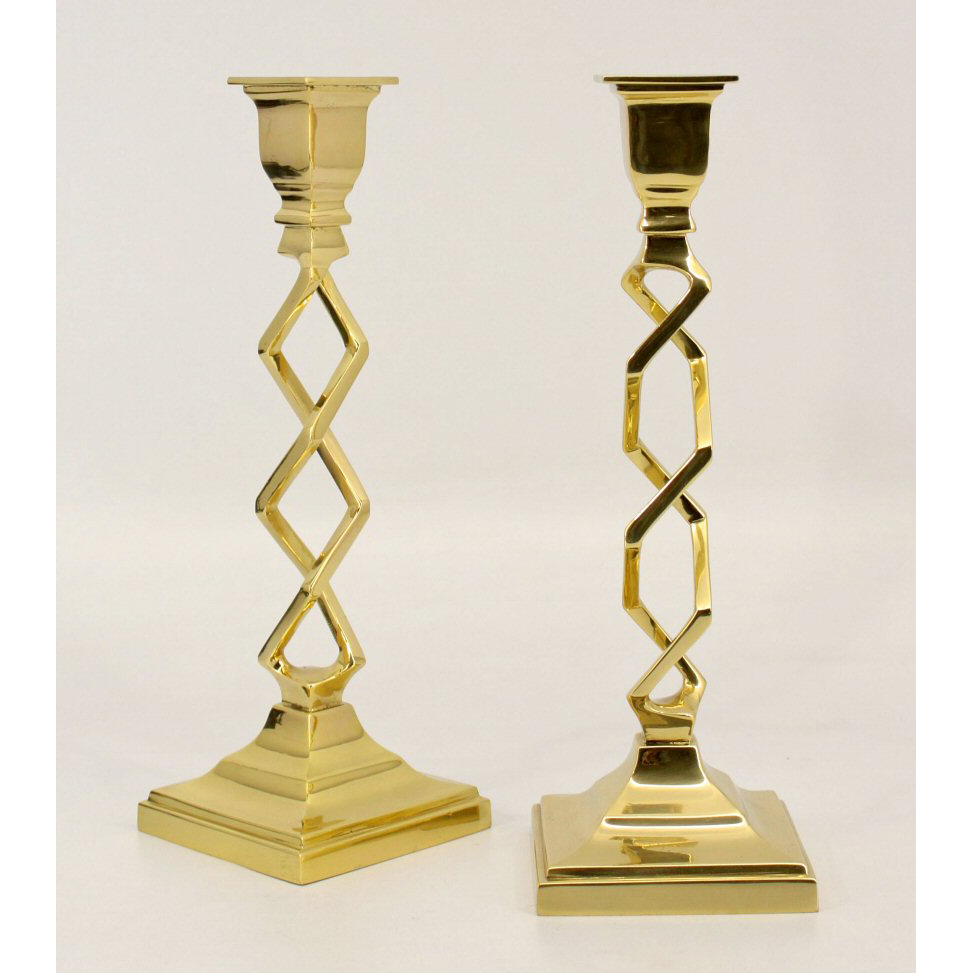 New York Lower City Park Imports Hudson Bright Copper Geometric Ling Candle Holder Pendulum 