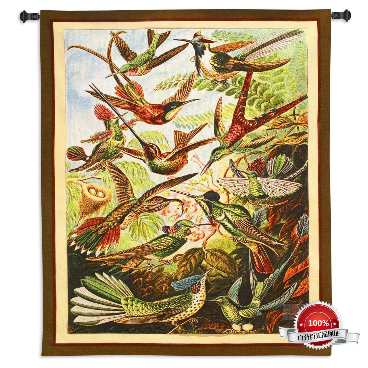 New York Lower City Park Imports USA Green Wild Fairy Trace Hundreds Of Birds Garden Cotton Thread Woven Tapestry Wall Accessories 157x104 