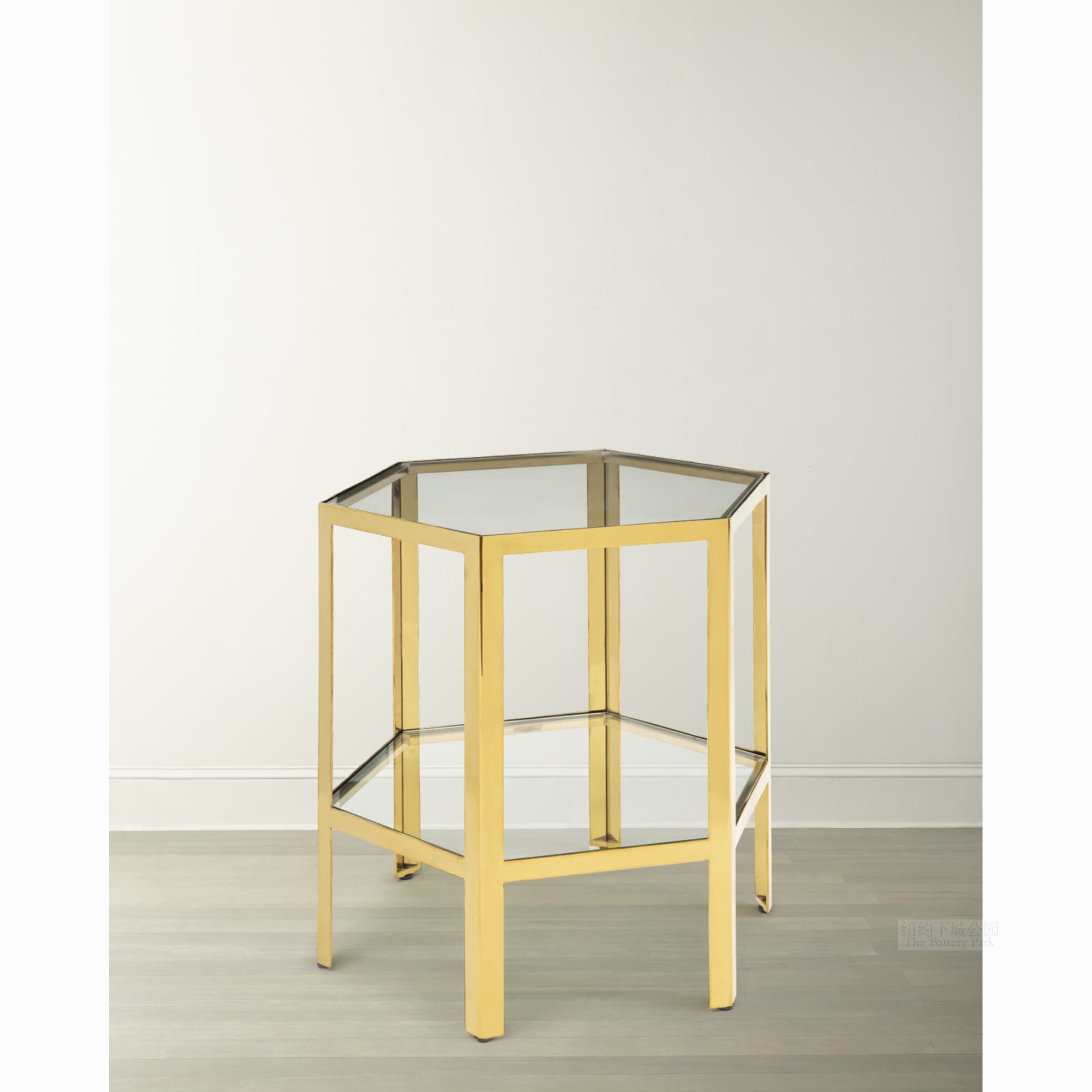 Meikong spot New York Downtown Park Solanto Classical Gold Double-layer Glass Side Several Table Placement Frame