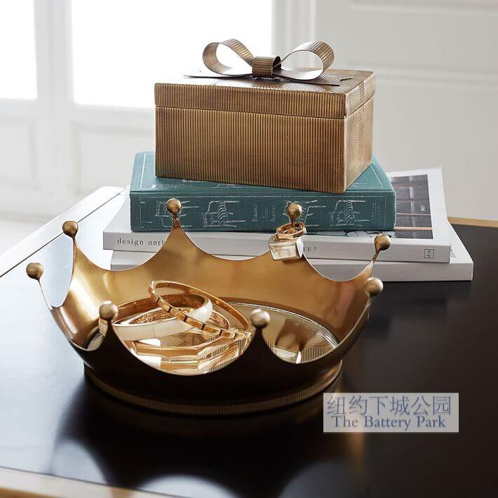 Spot New York Lower City Park Import Supreme Glory Classical Eu Water Drop Gold Crown Mirror Debris Tray Trays 