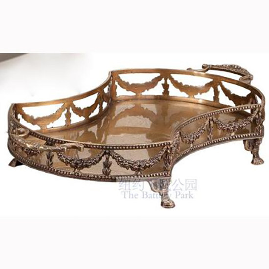 Spot New York Lower City Park Import Beit Minster Flower Ring fencing hollowed out Engraved Copper Pallet Tea Tray 