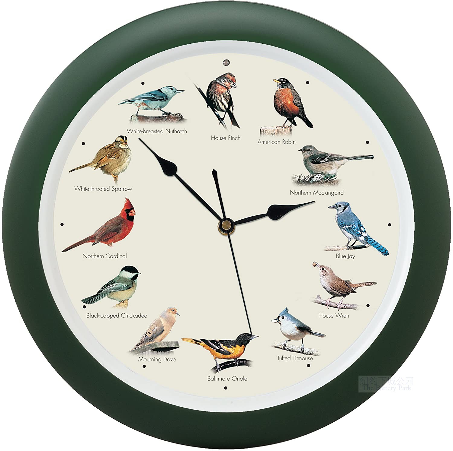 New york Lower City Park Imports North American Birds Light Control Singing Wall Clock Wall Clock Tells Twelve Calls on Time