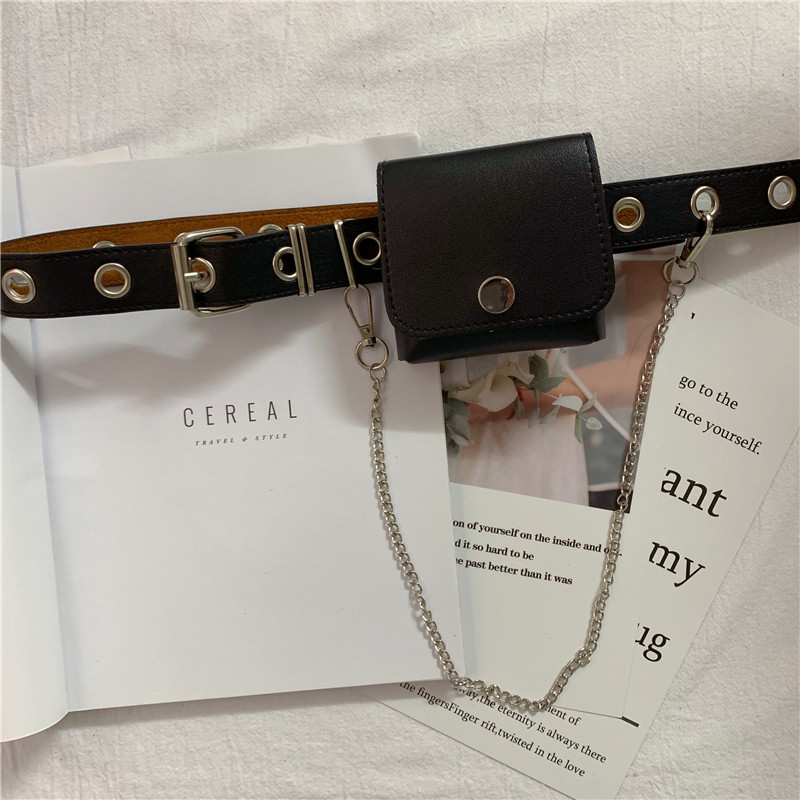Belt female punk style jk uniform all-match chain belt female Korean version ins small waist bag cool with skirt decoration