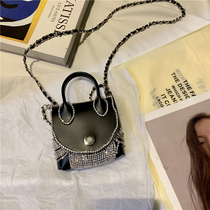 2021 New Net red womens shoulder inclined cross small bag fashion Wild Diamond ins Mini small square bag decoration tide