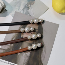 New leather fine belt female drilling dress suit dress shirt closing waist fashion in belt tide