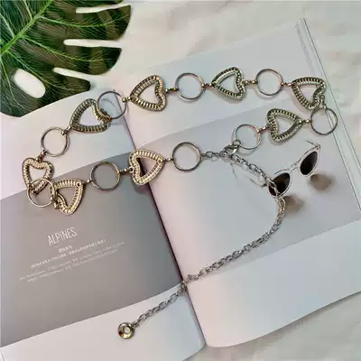 ins waist chain women's decorative thin waist belt simple hundred matching dress metal love fashion small belt skirt belt