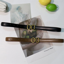 New retro double ring belt female leather decoration soft leather skirt jeans suit belt belt