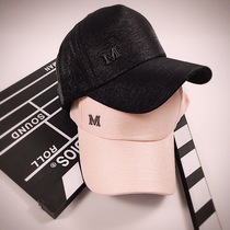 Hat female summer Korean version of cap female sun hat pink super cute bow baseball cap hip hop hat M cap
