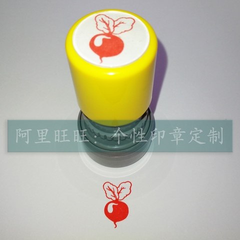 Cartoon red water Luo Radish Vegetable Fruit Kop Photosensitive Seal Free of imprint mud Automatic oil oil ten thousand times seal