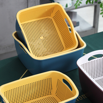 Double Layer Wash Basin Drain Basket Plastic Wash Fruit Pan Living Room Home Kitchen Wash Vegetable Basket Naughty Basket Containing Basket