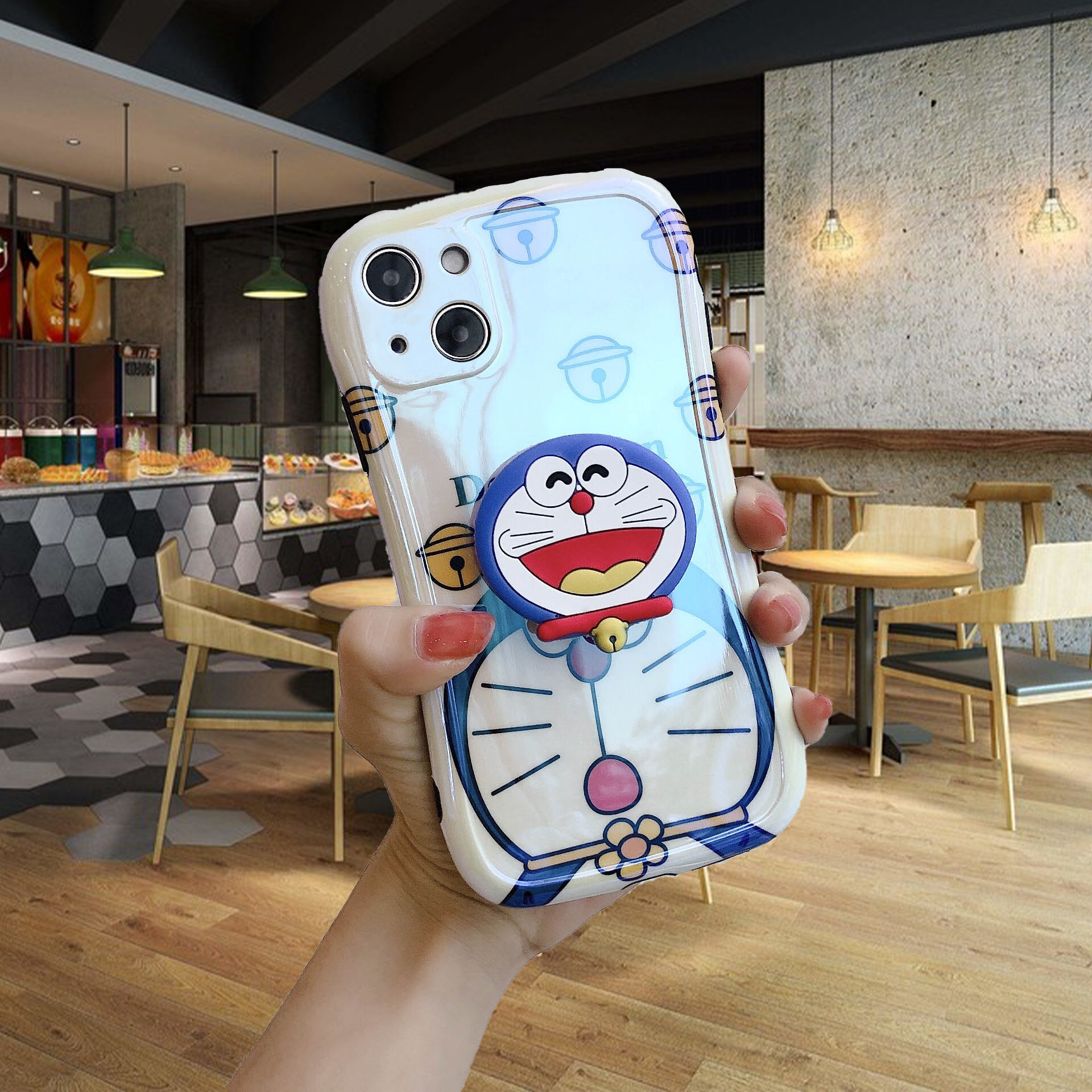 Cute cartoon Apple 13 mobile phone case new Tinkerbell iPhone13 female lens all-inclusive anti-fall 13Pro max Doraemon 12 soft silicone case 12pro couple