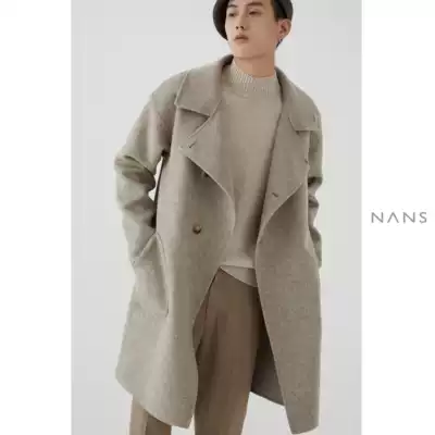 (Anti-Season 8 fold) Irregular placket stand collar double-faced handmade COAT WOOL-NS3H01