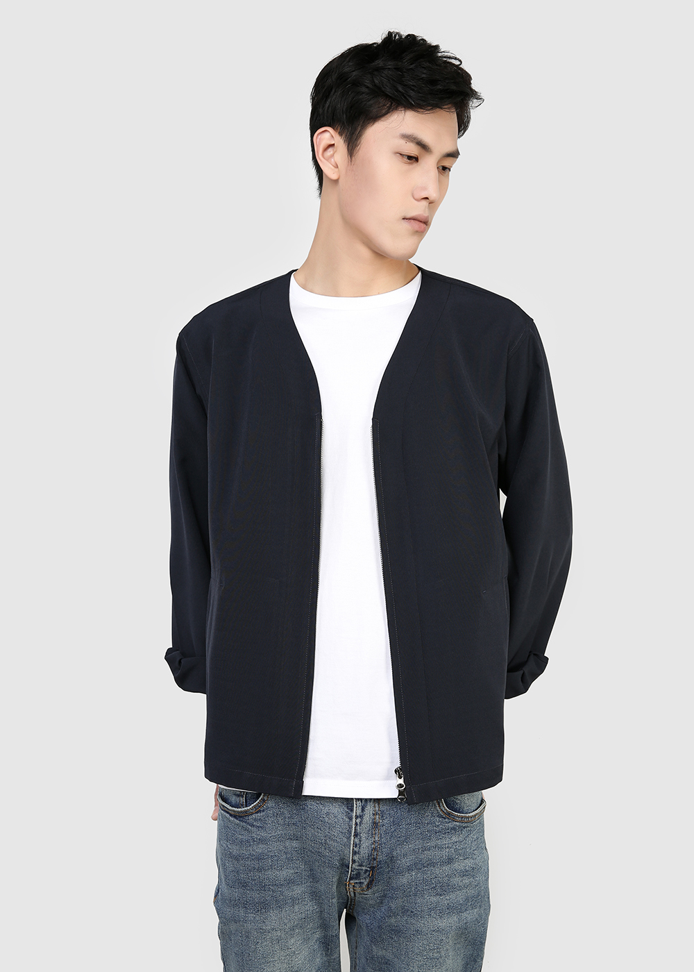 [NANS] trọng lượng nhẹ dây kéo cardigan ÁNH SÁNG ZIP-UP JACKET - NS2A05