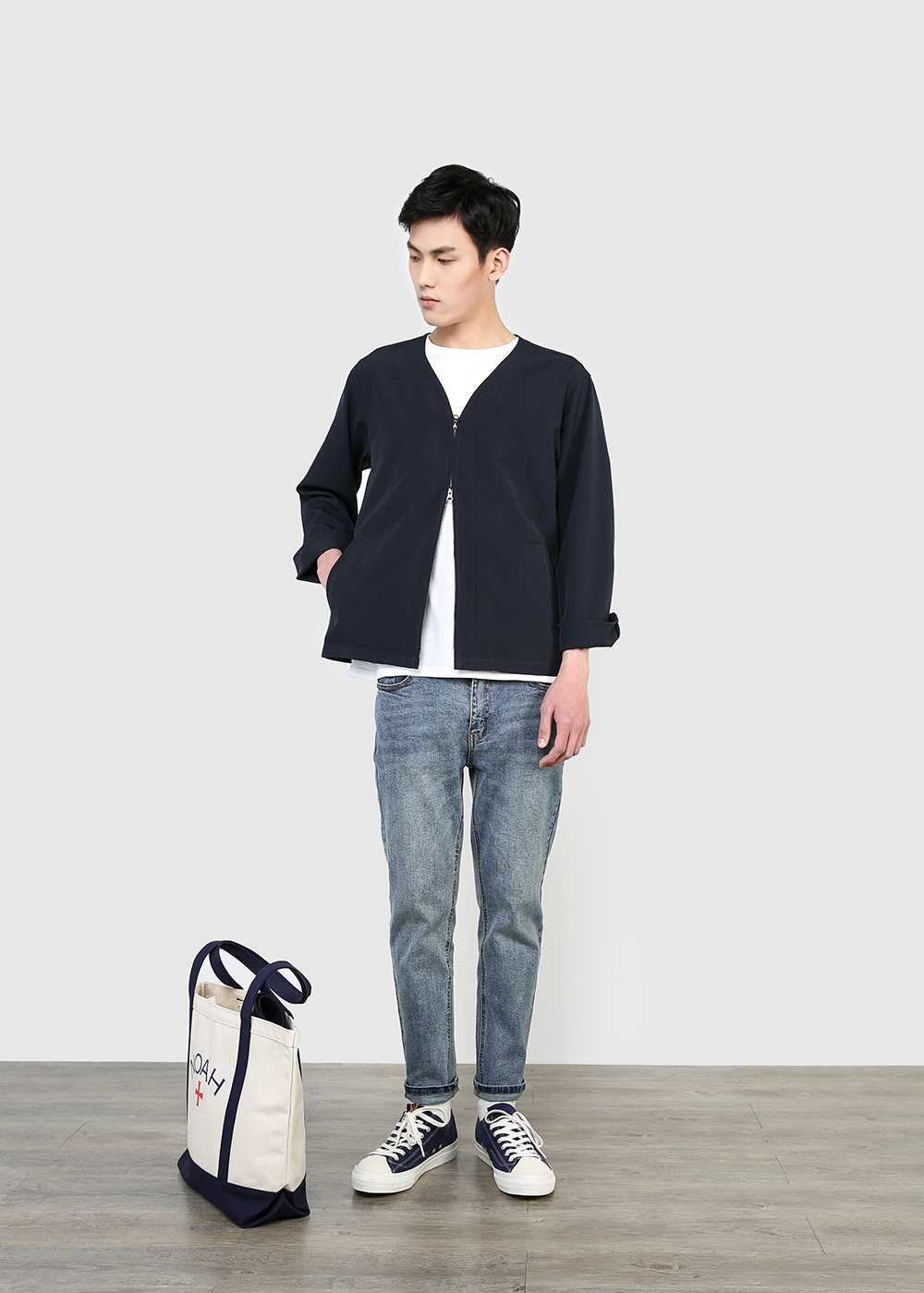 [NANS] trọng lượng nhẹ dây kéo cardigan ÁNH SÁNG ZIP-UP JACKET - NS2A05