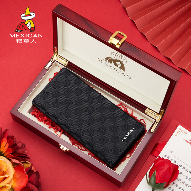 Scarecrow men's wallet male leather pure cow leather 2021 new tide high - end fashion student leather clip