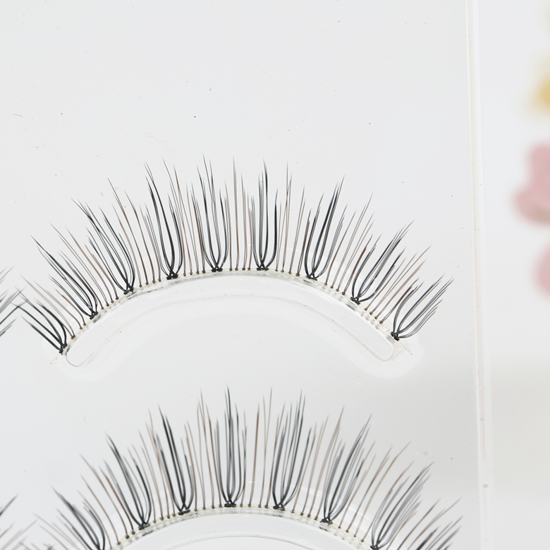 Dứa cô gái lông mi giả chóp nhọn xuyên micro chụm lại hơi thoáng mi 3 cặp trang điểm màu nude - Lông mi giả mi giả katun