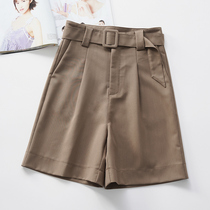 High Waist Shorts Womens Summer 2022 New High Waist Casual Mid Pants Loose Suit A Character Tooling Shorts 50% Pants