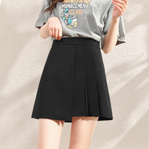 Pleat Skirt Woman Summer 2022 New High Waist Display Slim Minor College Wind Short Skirt A Character Black Half Body Dress Summer Dress