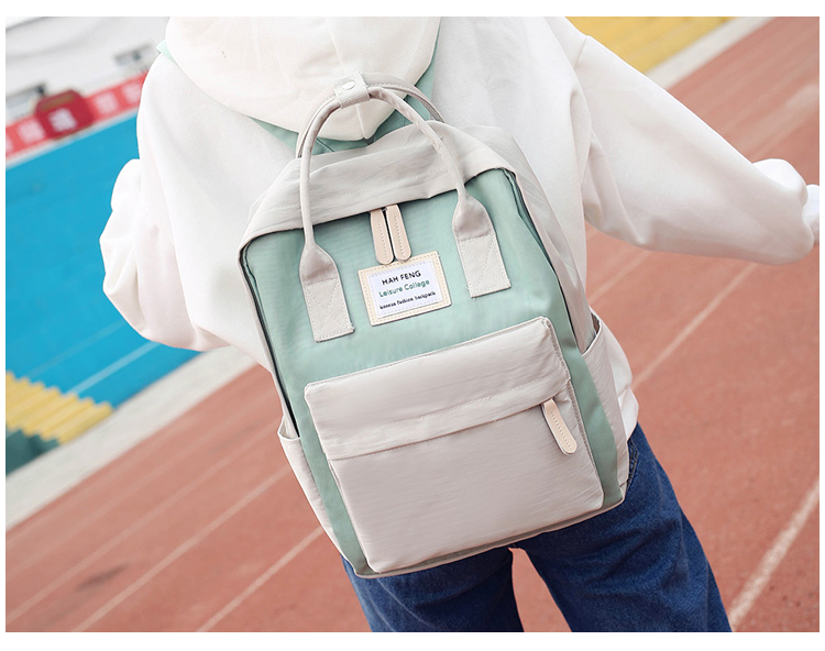 Harajuku ulzzang ba lô vải đơn giản nhỏ tươi nữ phiên bản Hàn Quốc của túi gió trường đại học ba lô không thấm nước - Ba lô balo đẹp nữ