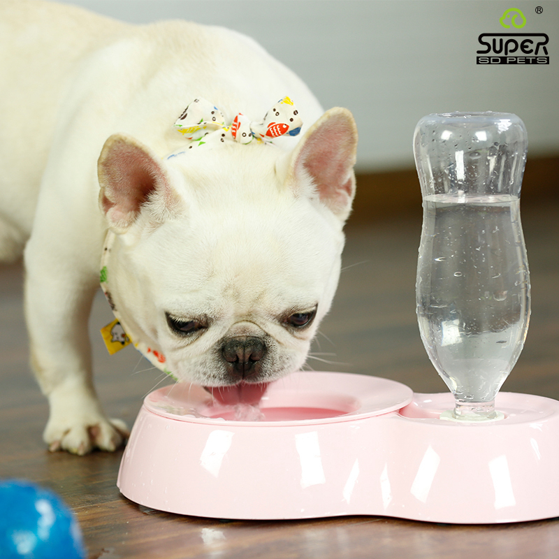 Hoop dog cat automatic moisturizing pet drinking fountain dog basin supplies water basin splash-proof wet mouth drinking water bowl feeder