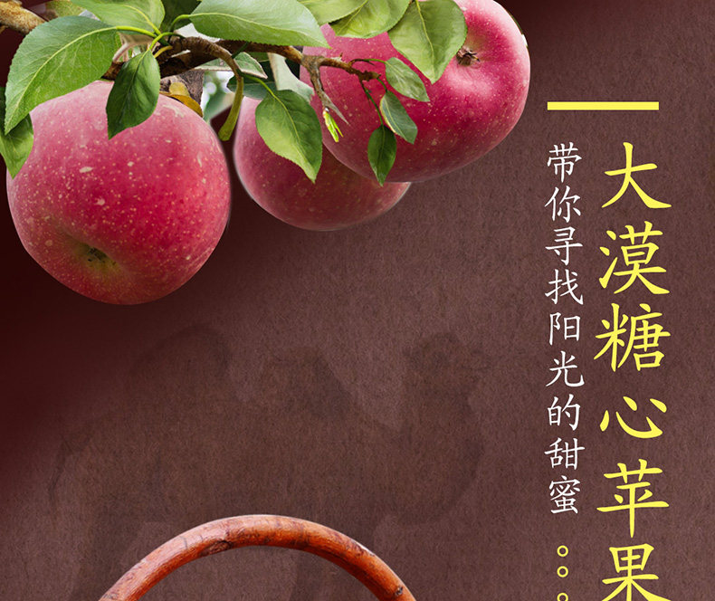 壹农壹果 大漠冰糖心苹果 70-75mm 4斤 图1