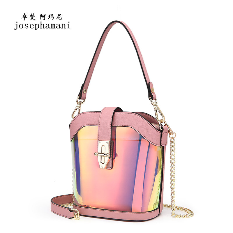 Zhuo Fan Armani jelly bag women bag fashion 2019 new small ck messenger bag chain bag transparent shoulder bag