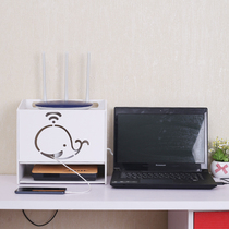 Wireless router storage box wall-mounted wifi light cat decoration blocking box rack set-top box shelf free punch