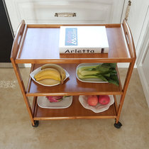 Kitchen shelf solid wood carbonized multi-layer hot pot Shelf shelf three-layer dish rack Hotel dish shelf commercial