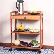 Kitchen Microwave Oven Shelf movable with wheels Dining Car Cart Ground Multilayer Containing Rack Vegetable Shelf Drawers