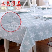 Hot sale Nordic American lace pvc waterproof hot oil leave-in rectangle Pink plaid coffee table living room table cloth