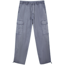 Jack Jones autumn and winter simple fashion trendy comfortable mens casual trousers wide-leg pants Velcro pocket jeans