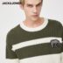 phiên bản Hàn Quốc Jack Jones Jack Jones mùa thu / mùa đông nam len loose-fitting tính cách nhấn màu sọc áo len áo len dày. 