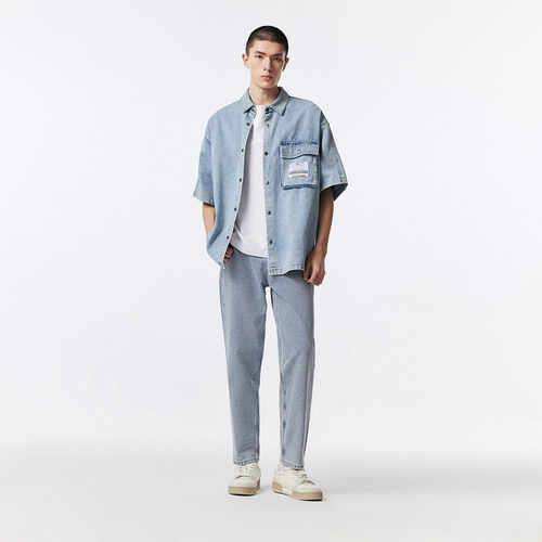 Эластичные летние джинсы, штаны, в американском стиле, свободный крой, 2025 года