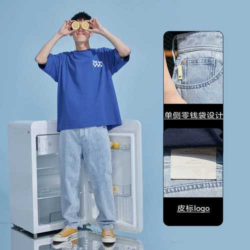 Эластичные летние джинсы, штаны, в американском стиле, свободный крой, 2025 года