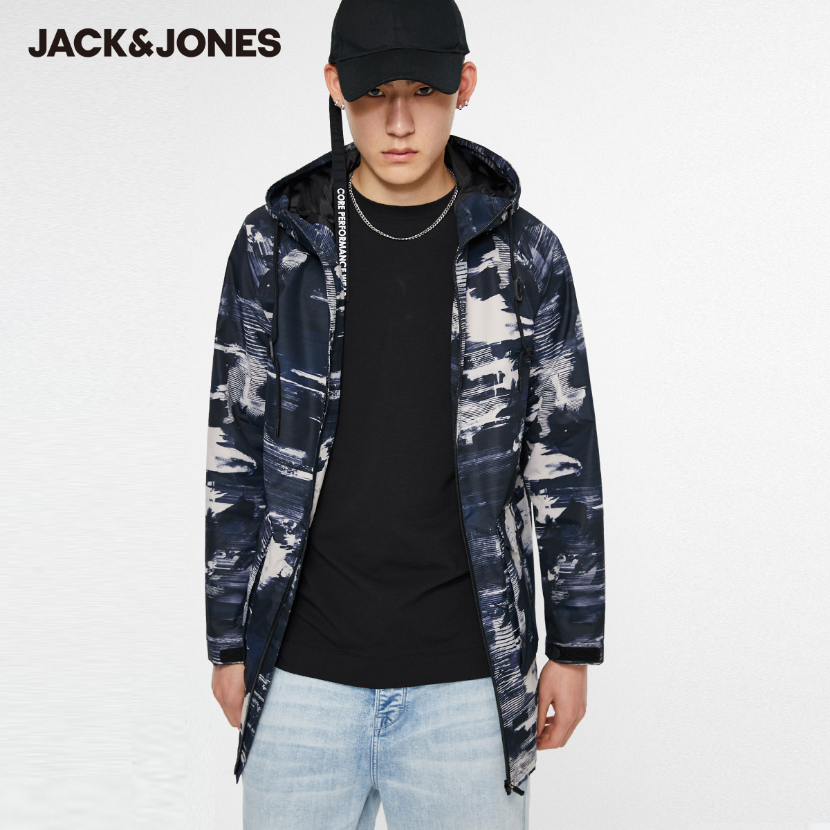 Jack Jones Tóm tắt in Sports Trench Coat Xuân / Hè mới nam đường gió