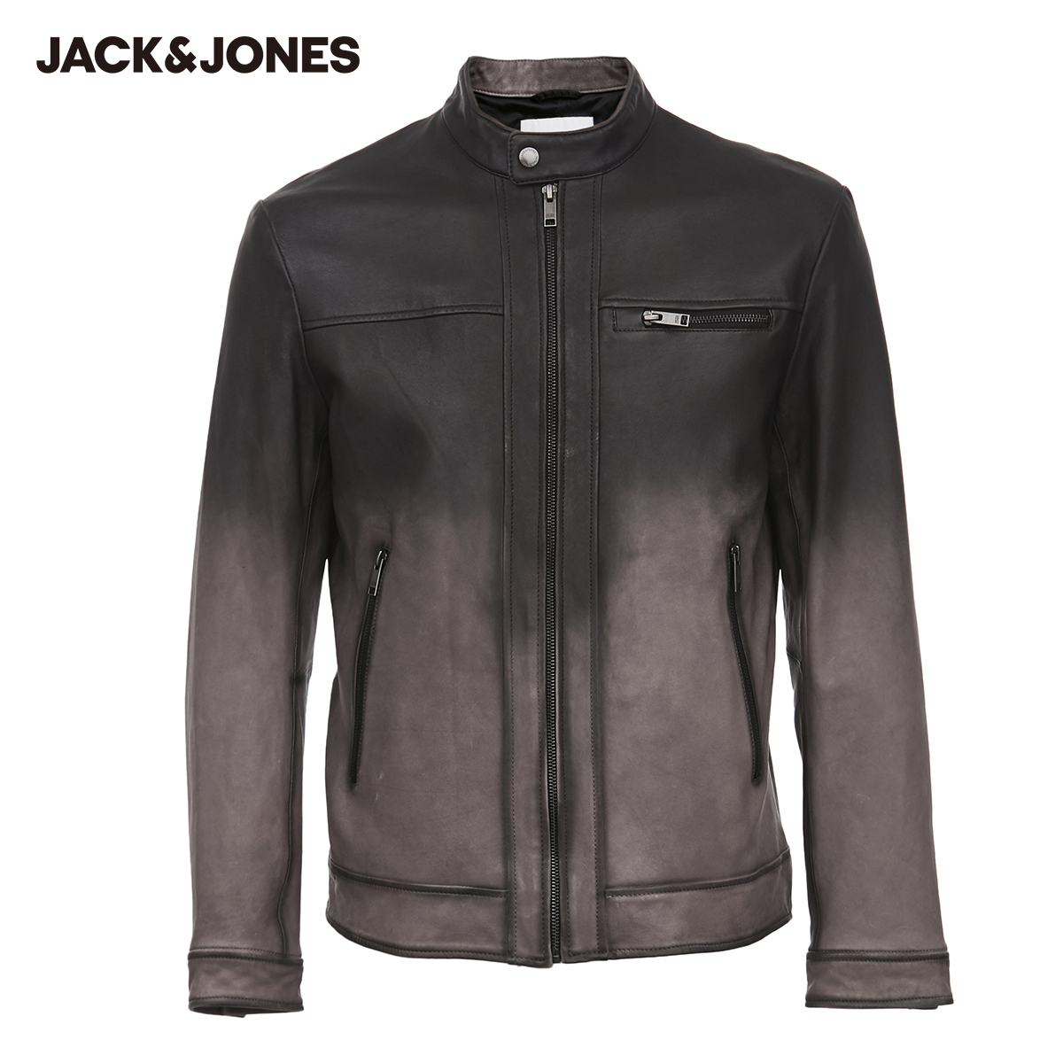 Jack Jones Jack Jones nam mùa xuân Cừu Da Casual Gradient Vintage Leather Jacket 220110515