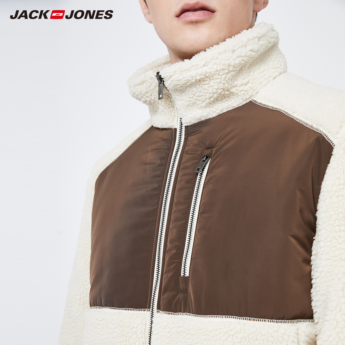 Jack Jones Jack Jones Winter nghi Personality Multi-Vật liệu khâu áo 219409504