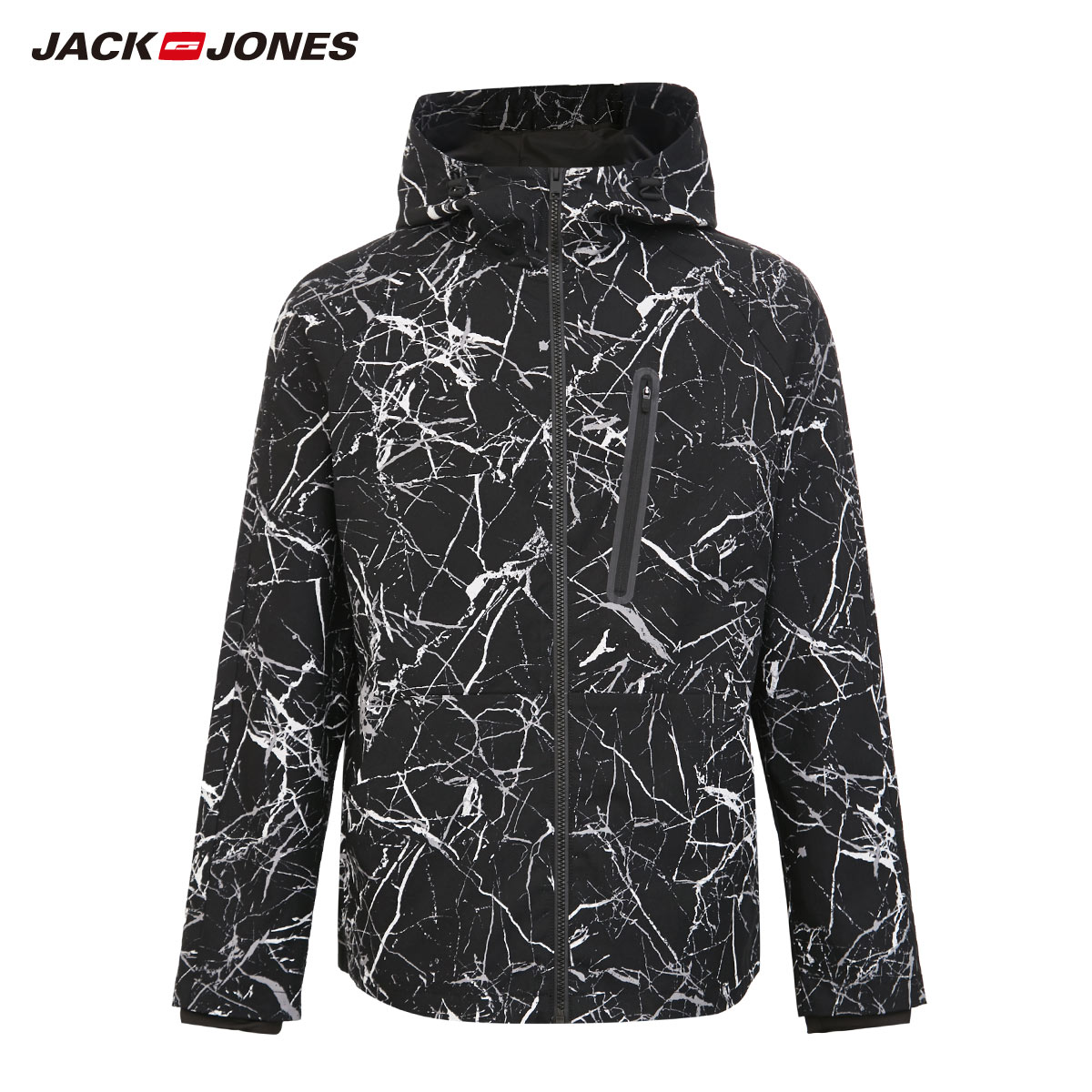 Jack Jones đường Xu hướng Tính cách in trùm đầu áo khoác punch Coat Xuân Hè Man Handsome