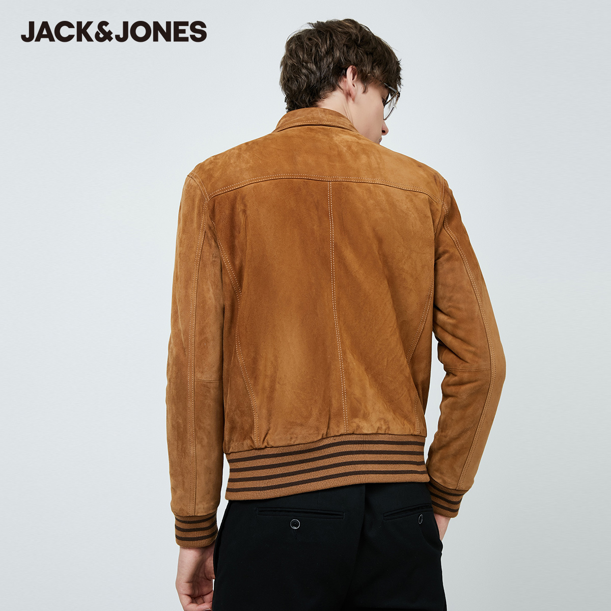 Jack Jones Thời trang Pike đầu máy hát da cừu mùa xuân áo khoác da của nam giới mới