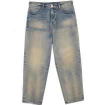 Jack Jones autumn new trendy comfortable white washed retro trousers mens versatile silhouette jeans mens clothing