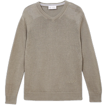 Jack Jones Summer new stitch sweatshirt for men with long sleeves V collar letter Chauded in pure color comfortable sweater