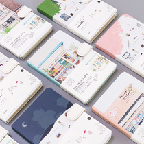 Xiaoqing novice account book Magnetic buckle book creative color page illustration diary book Hand Book student stationery notebook notebook