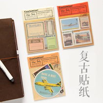 Travel hand book stickers Literary retro small paste hand book decorative stickers Album diary label stickers