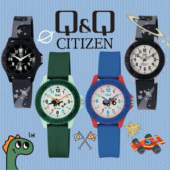 Large dial citizen q&q children's watch silent watch