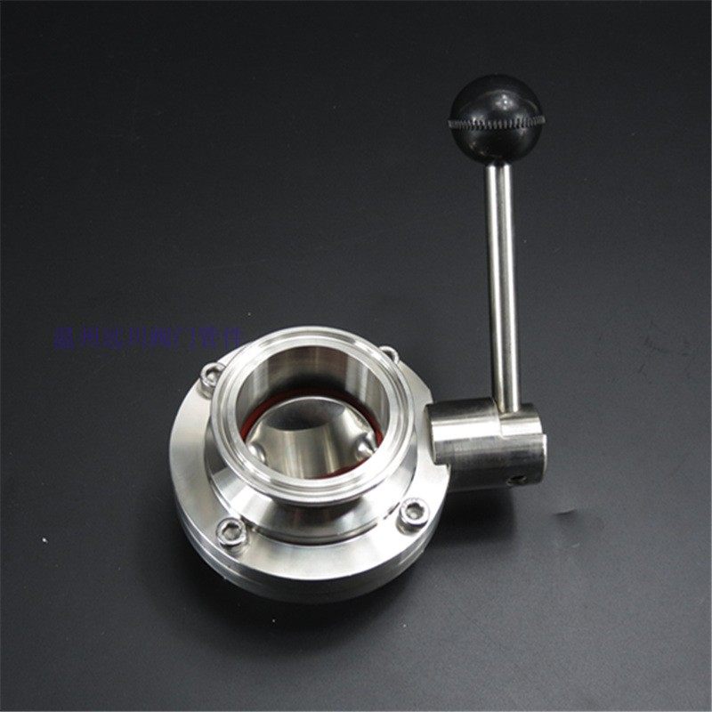 304 stainless steel sanitary quick-install butterfly valve medical and health clamp type quick-install manual clamp quick-open butterfly valve