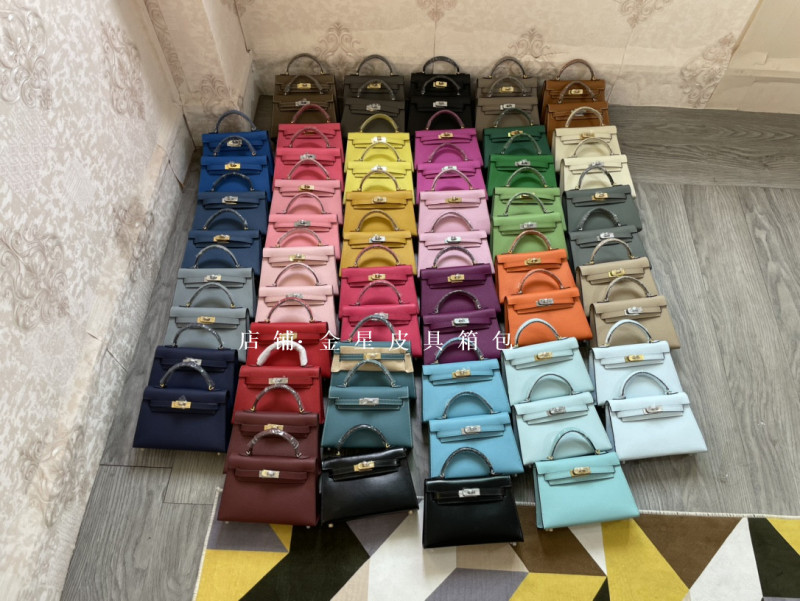 Handmade Wax Thread Mini Second Generation 19cm Imported Epsom Leather Kelly Bag Single Shoulder Crossbody Handbag Genuine Leather Women's Bag